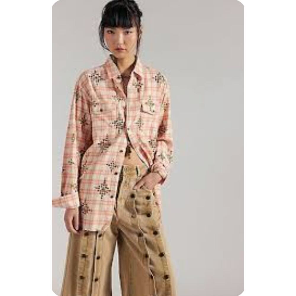 Free People X One Teaspoon Embellished Button-Up | Size M